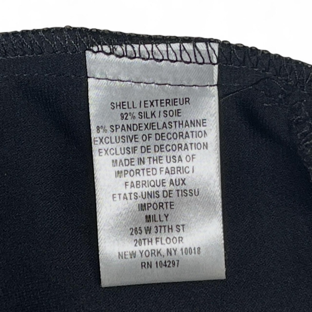 Milly NYC SILK Rhinestone Embellished Round Neck Layered Top Size 8 Blouse - Picture 7 of 8